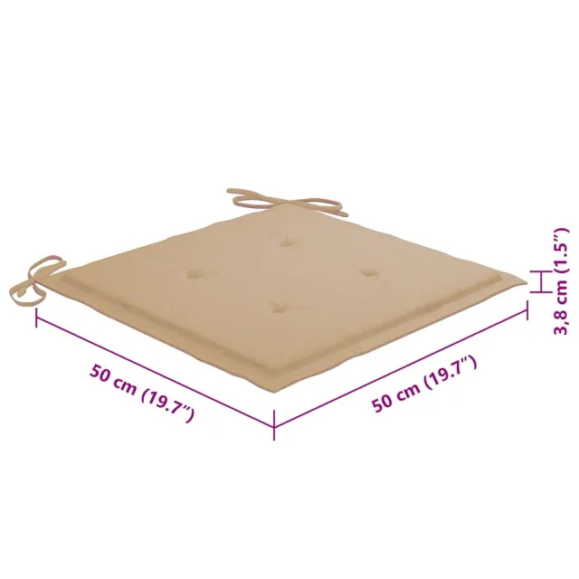Chaises à manger d'extérieur lot de 6 et coussins Acacia massif