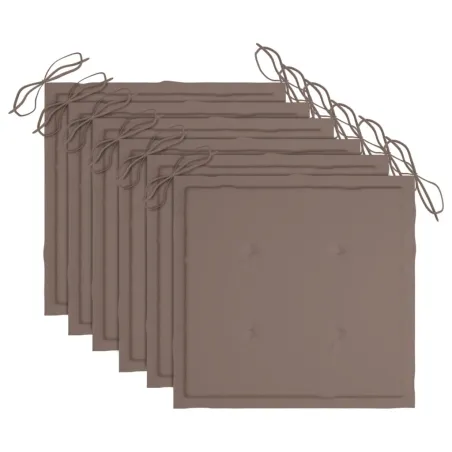 Chaises à manger d'extérieur lot de 6 et coussins Acacia massif