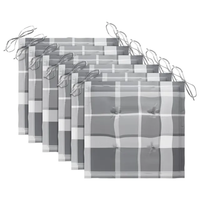 Chaises à manger d'extérieur lot de 6 et coussins Acacia massif