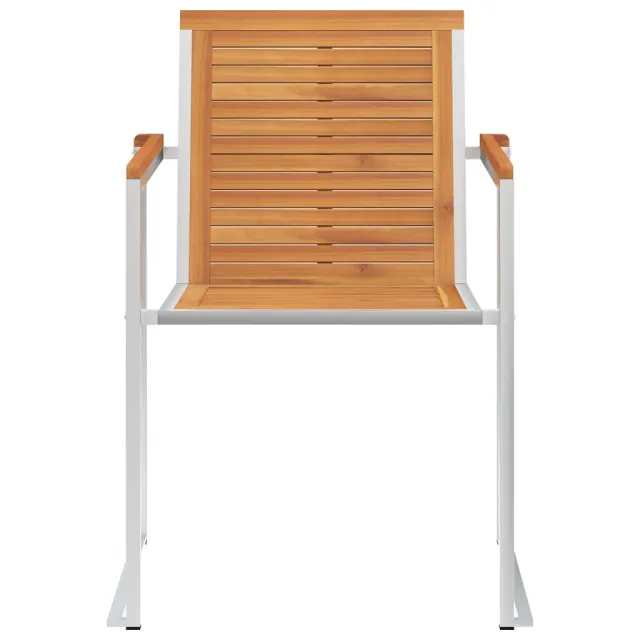 Chaises de jardin lot de 6 Bois d'acacia et acier inoxydable