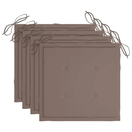 Chaises de jardin lot de 4 avec coussins Bois d'acacia massif