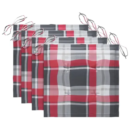 Chaises de jardin lot de 4 avec coussins Bois d'acacia massif