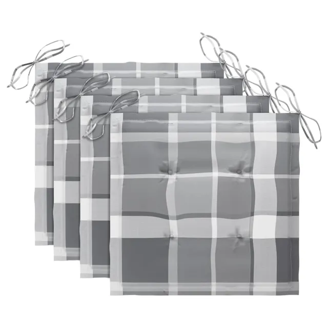 Chaises de jardin lot de 4 avec coussins Bois d'acacia massif