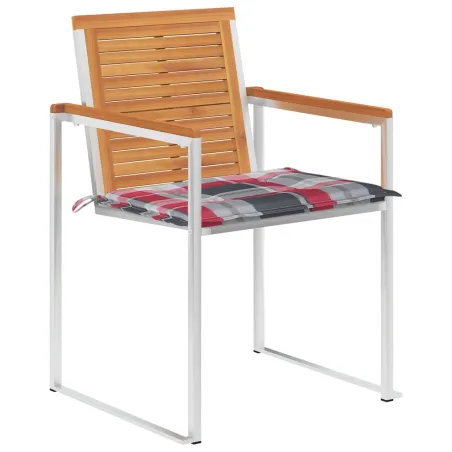 Chaises de jardin lot de 6 avec coussins Bois d'acacia solide