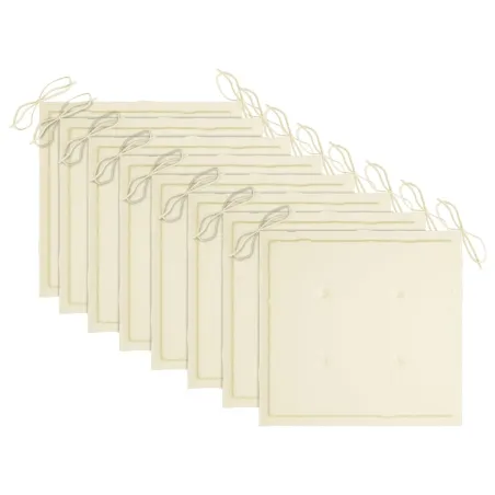 Chaises de jardin lot de 8 avec coussins Bois d'acacia solide