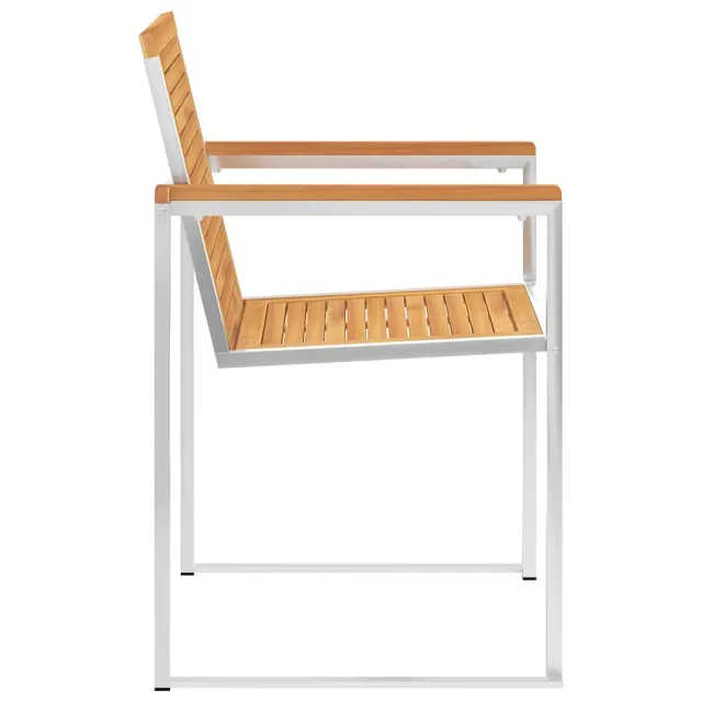 Chaises de jardin lot de 4 avec coussins Bois de teck massif