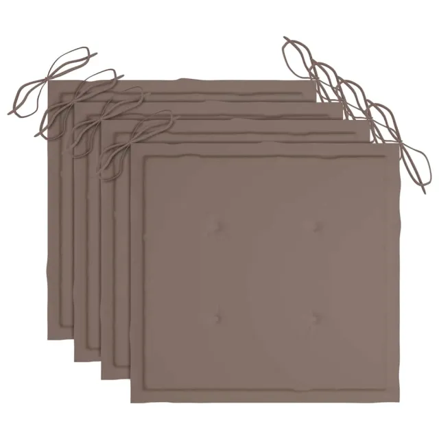 Chaises de jardin lot de 4 avec coussins Bois de teck massif