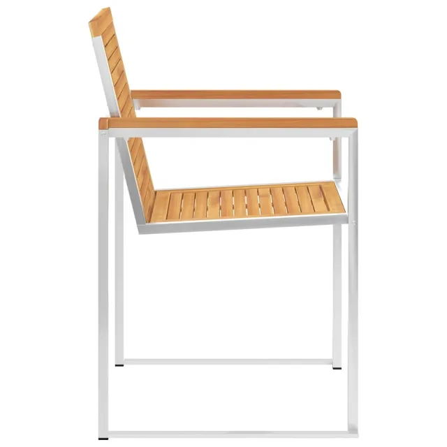 Chaises de jardin lot de 4 avec coussins Bois de teck massif