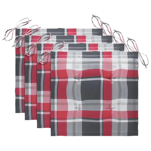 Chaises de jardin lot de 4 avec coussins Bois de teck massif