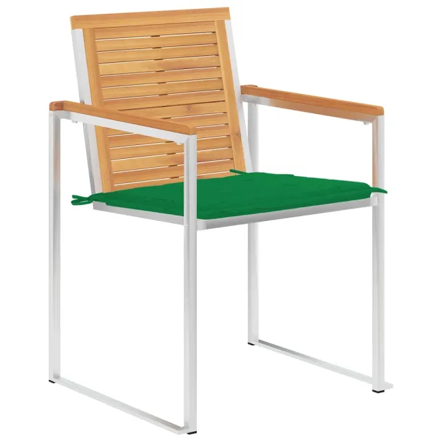 Chaises de jardin lot de 6 avec coussins Bois de teck massif