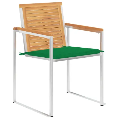 Chaises de jardin lot de 6 avec coussins Bois de teck massif