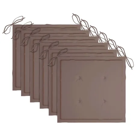 Chaises de jardin lot de 6 avec coussins Bois de teck massif