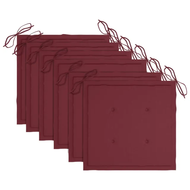 Chaises de jardin lot de 6 avec coussins Bois de teck massif