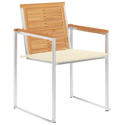 Chaises de jardin lot de 8 avec coussins Bois de teck massif 2