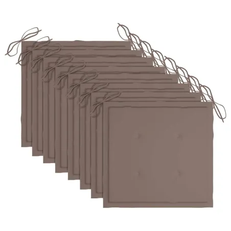 Chaises de jardin lot de 8 avec coussins Bois de teck massif