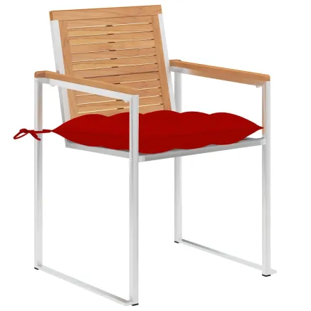 Chaises de jardin lot de 8 avec coussins Bois de teck massif 2