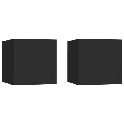 Tables de chevet 2 pcs Noir 30,5x30x30 cm Bois d'ingénierie