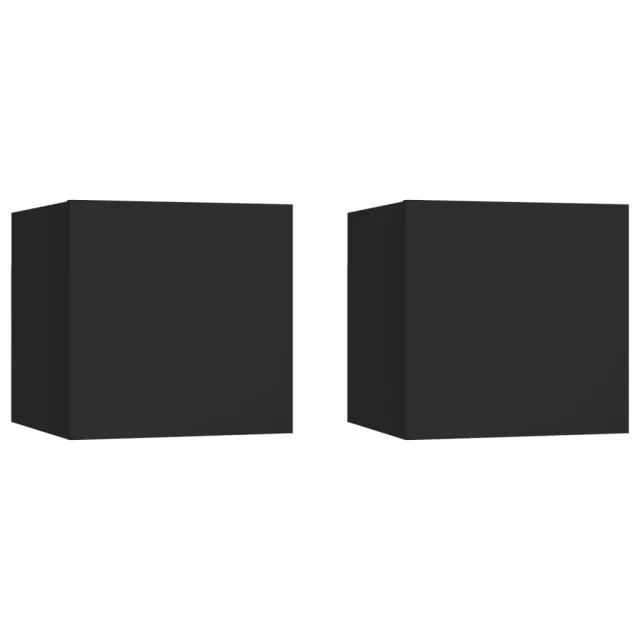 Tables de chevet 2 pcs Noir 30,5x30x30 cm Bois d'ingénierie