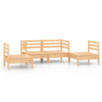 Salon de jardin 4 pcs Bois de pin massif 2