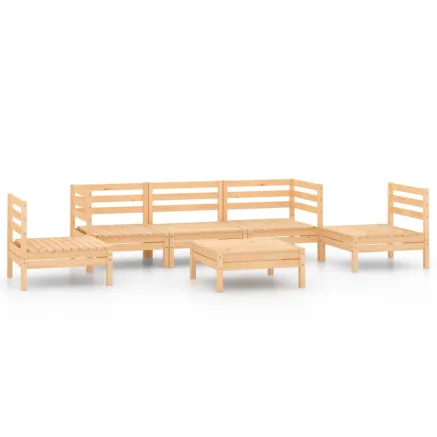 Salon de jardin 6 pcs Bois de pin massif 2