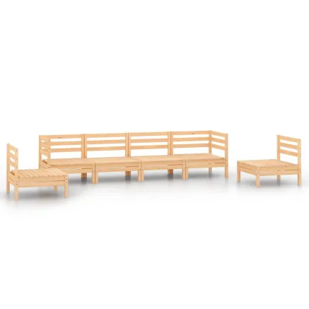 Salon de jardin 6 pcs Bois de pin massif 2