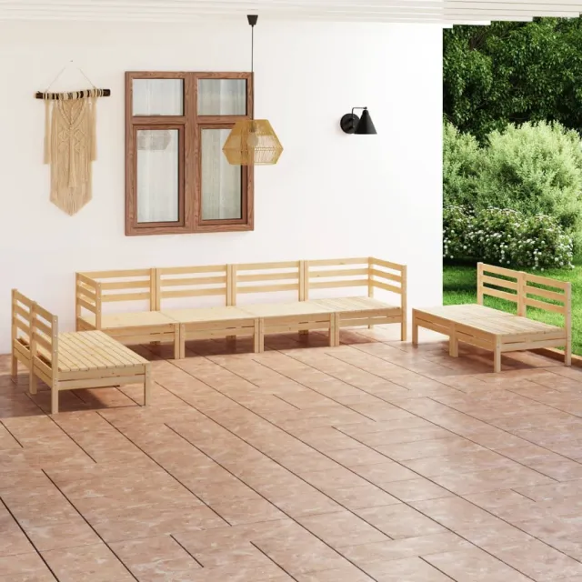 Salon de jardin 8 pcs Bois de pin massif