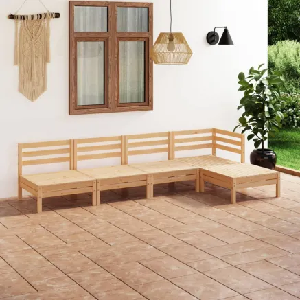 Salon de jardin 5 pcs Bois de pin massif