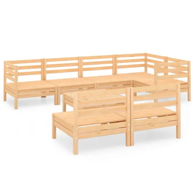 Salon de jardin 8 pcs Bois de pin massif