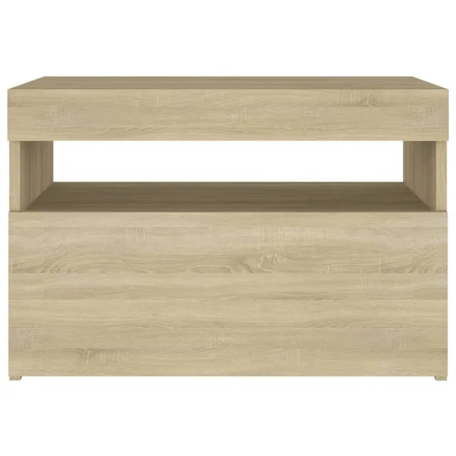Table de chevet avec lumières LED chêne sonoma 60x35x40 cm