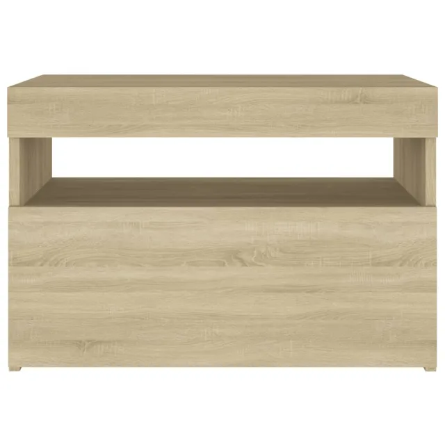 Tables de chevet à LED 2 pcs Chêne sonoma 60x35x40 cm