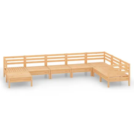 Salon de jardin 8 pcs Bois de pin massif 2