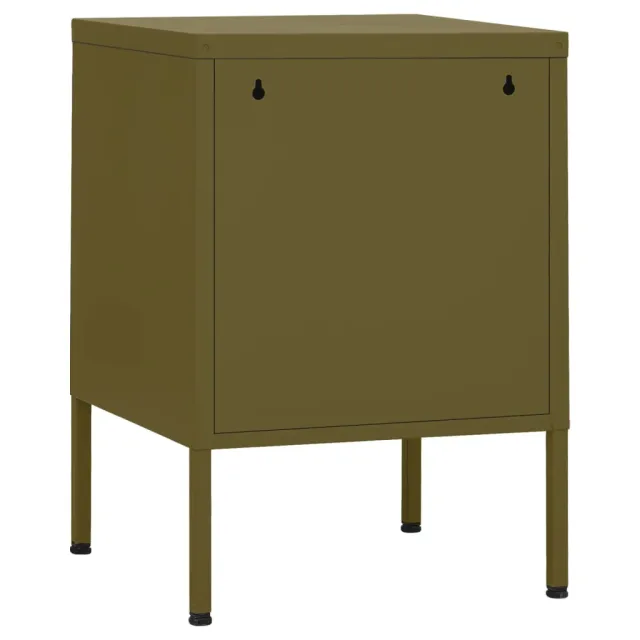 Tables de chevet 2 pcs Vert olive 35x35x51 cm Acier
