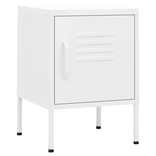 Tables de chevet 2 pcs Blanc 35x35x51 cm Acier