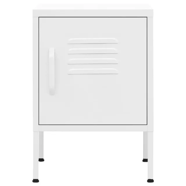 Tables de chevet 2 pcs Blanc 35x35x51 cm Acier