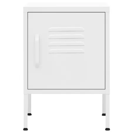 Tables de chevet 2 pcs Blanc 35x35x51 cm Acier