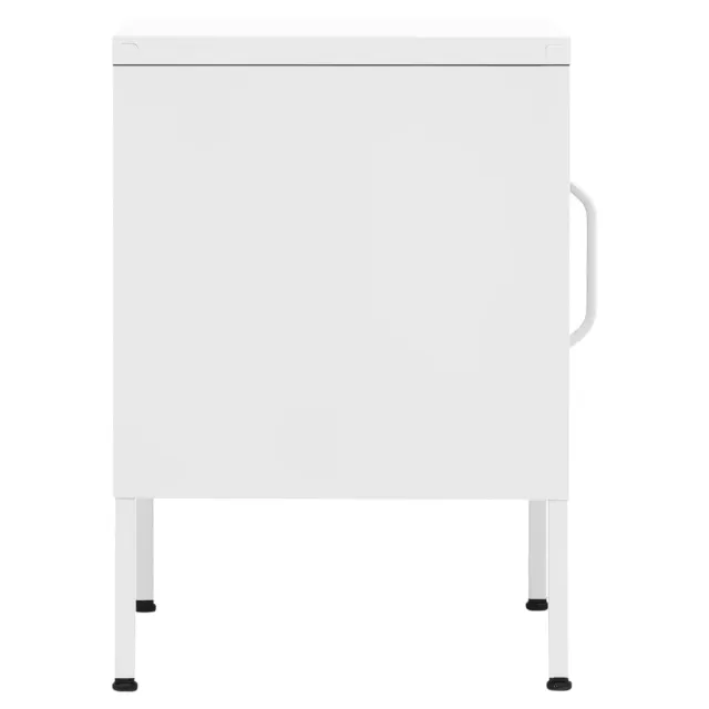 Tables de chevet 2 pcs Blanc 35x35x51 cm Acier