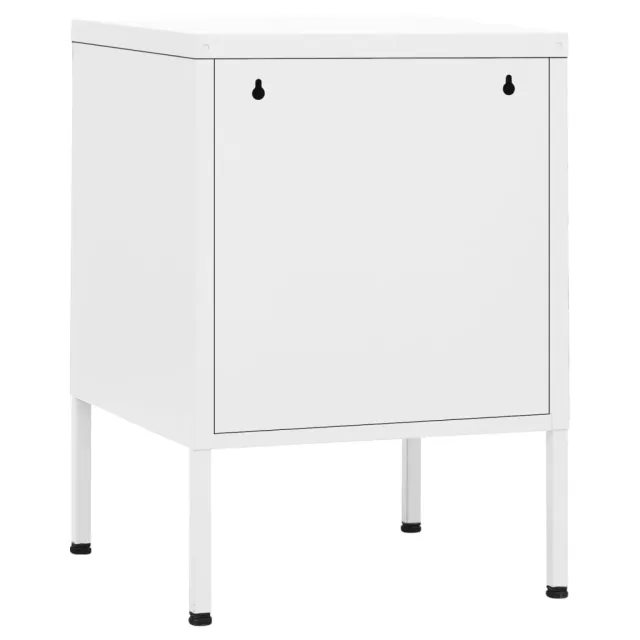 Tables de chevet 2 pcs Blanc 35x35x51 cm Acier