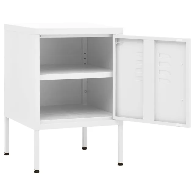 Tables de chevet 2 pcs Blanc 35x35x51 cm Acier