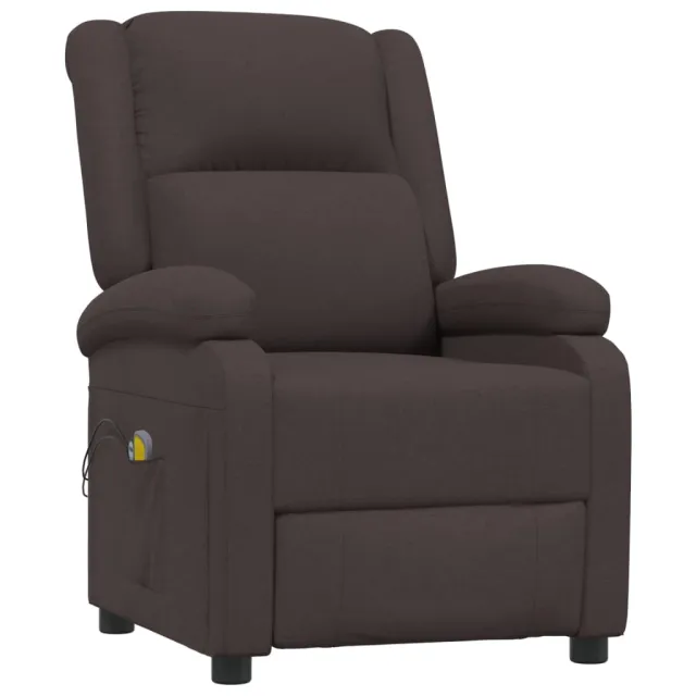 Fauteuil électrique de massage Marron foncé Tissu