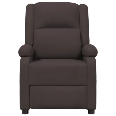 Fauteuil électrique de massage Marron foncé Tissu