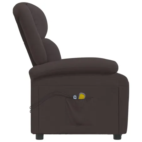 Fauteuil électrique de massage Marron foncé Tissu