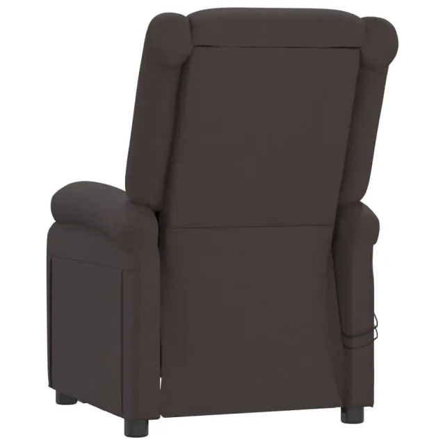 Fauteuil électrique de massage Marron foncé Tissu