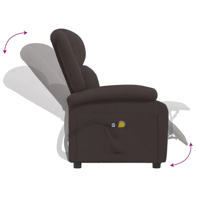 Fauteuil électrique de massage Marron foncé Tissu