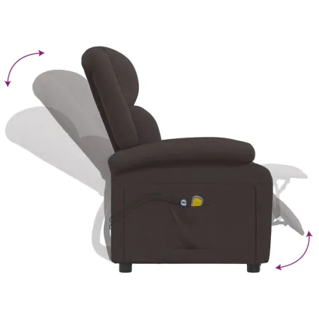 Fauteuil électrique de massage Marron foncé Tissu