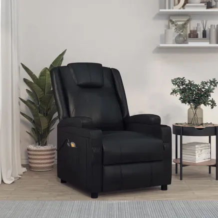 Fauteuil de massage Noir Similicuir