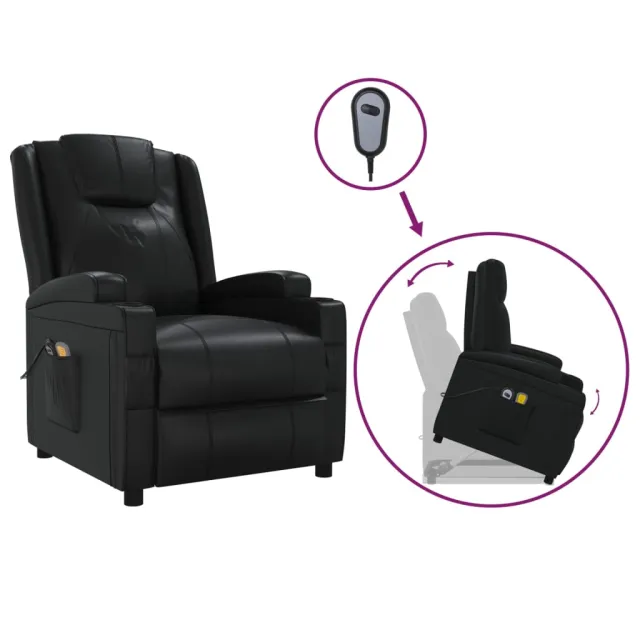 Fauteuil de massage Noir Similicuir