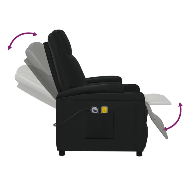 Fauteuil de massage Noir Similicuir