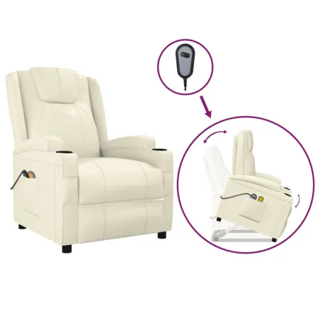 Fauteuil de massage Blanc crème Similicuir