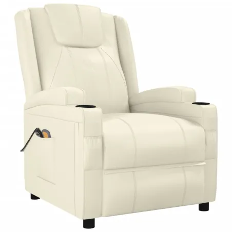 Fauteuil de massage Blanc crème Similicuir