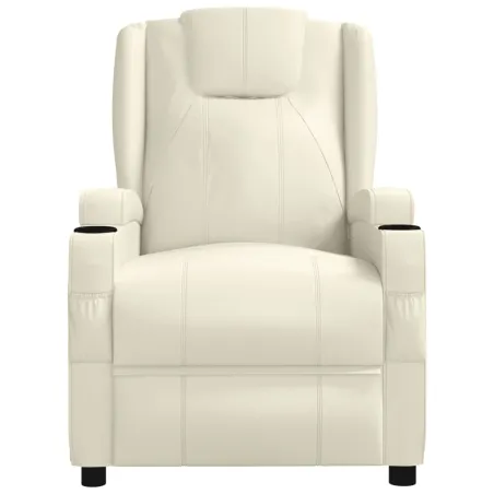 Fauteuil de massage Blanc crème Similicuir